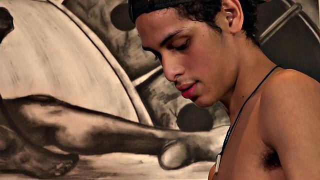 Amateur Latino twink gets face jizzed after blowjob