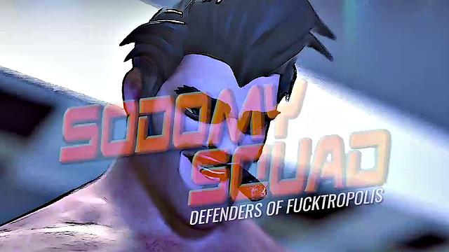 Sodomy Squad - Gay Superhero Battle Fucks Evil Stepbrother To Save City