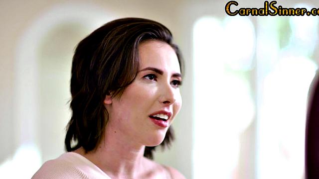 Busty inked sinner fucked in 3some with BFF by her BF