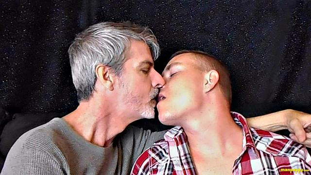 Passionate Gay Kiss Between Leo - Leo Blue & Richard Lennox