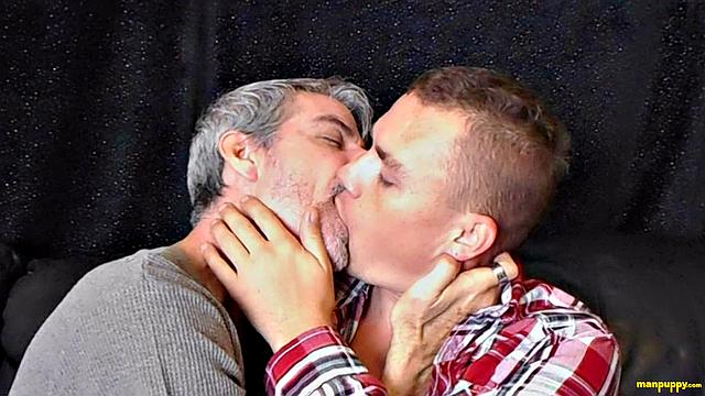 Passionate Gay Kiss Between Leo - Leo Blue & Richard Lennox
