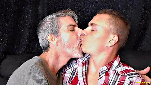 Passionate Gay Kiss Between Leo - Leo Blue & Richard Lennox