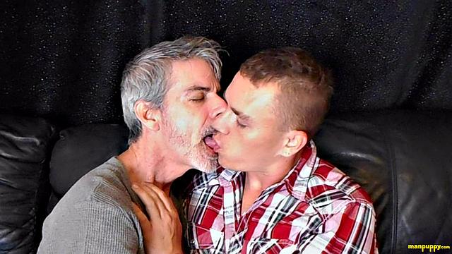 Passionate Gay Kiss Between Leo - Leo Blue & Richard Lennox