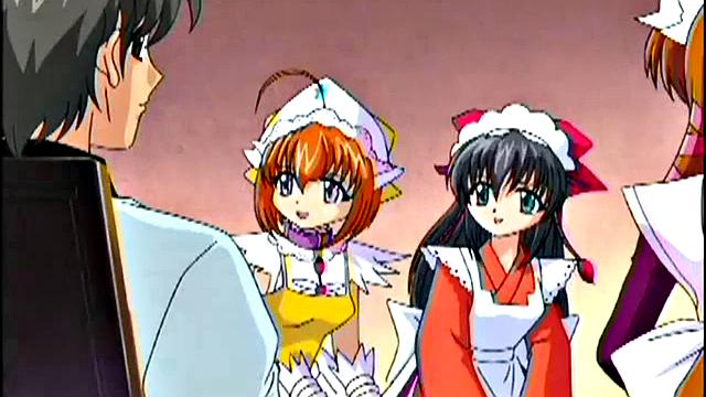 аниме-горничная устроила боссу премию между простыней