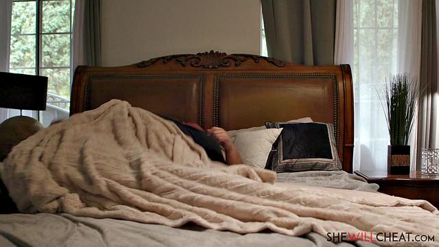 Sexy young blonde Natalie Knight fucks a BBC in front of her husband