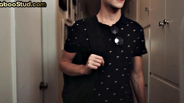 Skinny twink barebacked by tattooed stepbrother