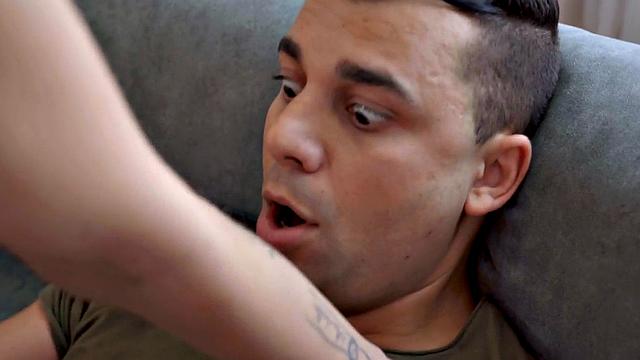 Cleaning tattooed babe gets fucked on job by her boss