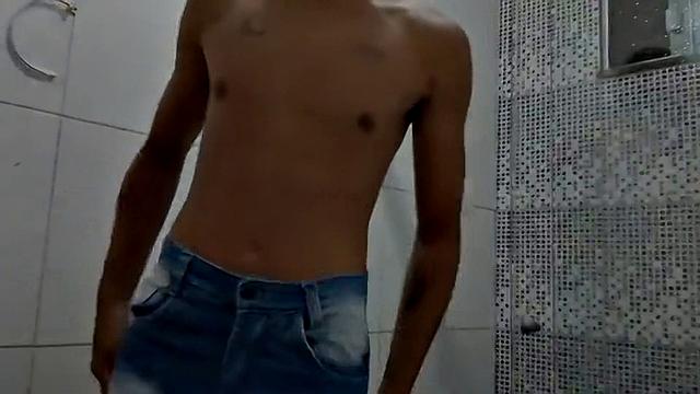 David Scott Rubbing his Pole in the Bathroom