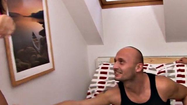 CFNM babes pegging their tight subject with their strapon