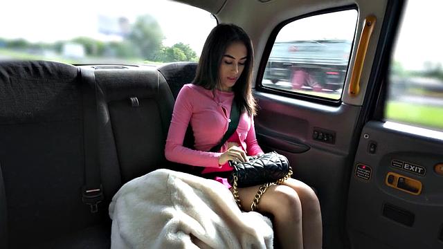 Slutty babe penetrated in car in wet pussy hole by BWC