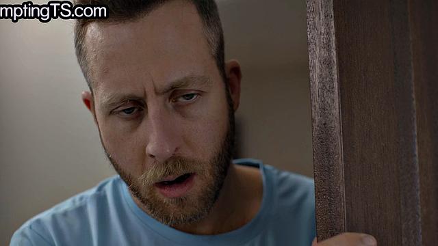 big boobs trans babe bareback fucked in bathroom by guy