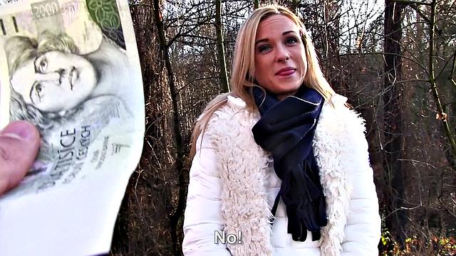 Euro hottie Rides Dick Outdoors like a Pro with her pierced pussy and trimmed pussy