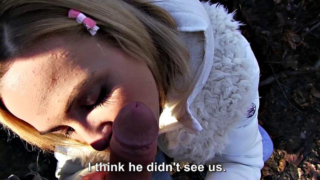 Euro hottie Rides Dick Outdoors like a Pro with her pierced pussy and trimmed pussy