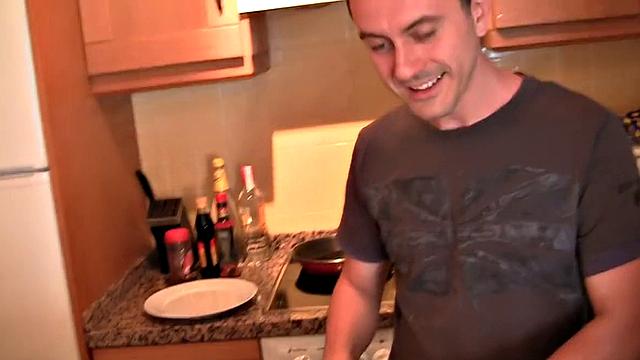 My lovely girlfriend slobbers on my big boner