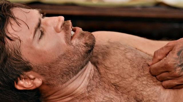 Gay dude fucks perverted stud in asshole in missionary