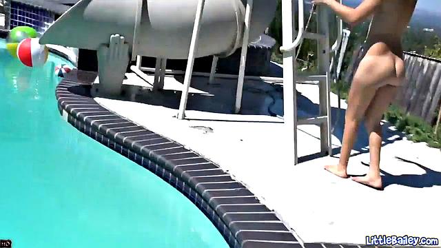 Little Bailey licking hot pussy