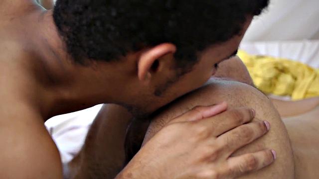 Real Black twink enjoys homemade sex with African