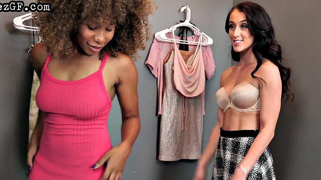 Petite ebony beauty eating cutie