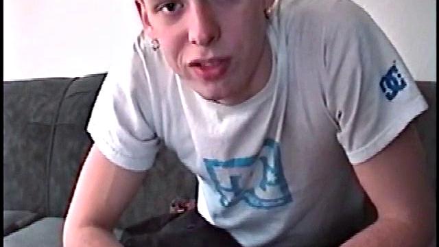 Roar looks hot in baggy pants and white T, but quickly strips off. He's smooth and horny, goes to work stroking. As fun intensifies and he pounds his cock harder, Roar makes his balls bounce.