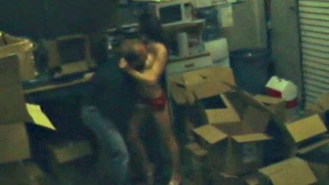 Cheating office worker fucks on spy cam footage