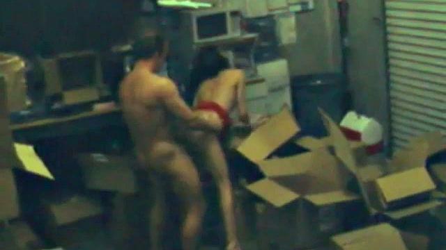 Cheating office worker fucks on spy cam footage