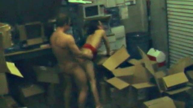 Cheating office worker fucks on spy cam footage