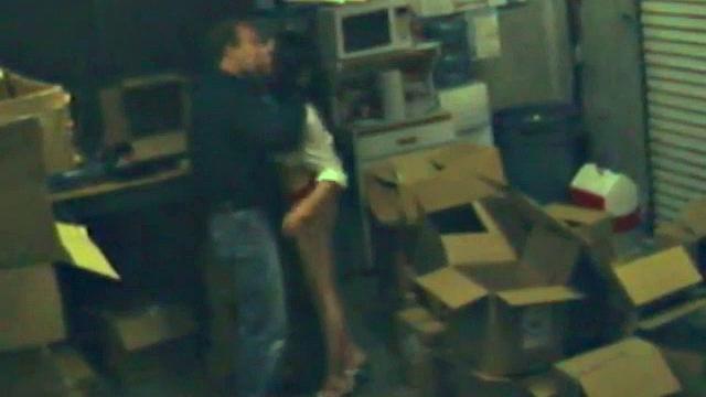 Cheating office worker fucks on spy cam footage