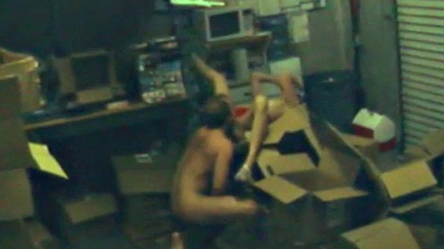 Cheating office worker fucks on spy cam footage