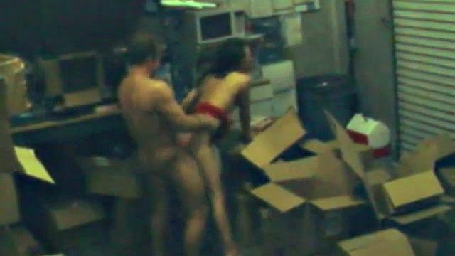 Cheating office worker fucks on spy cam footage