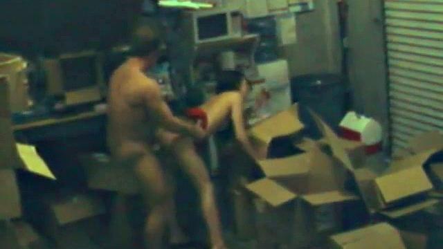 Cheating office worker fucks on spy cam footage
