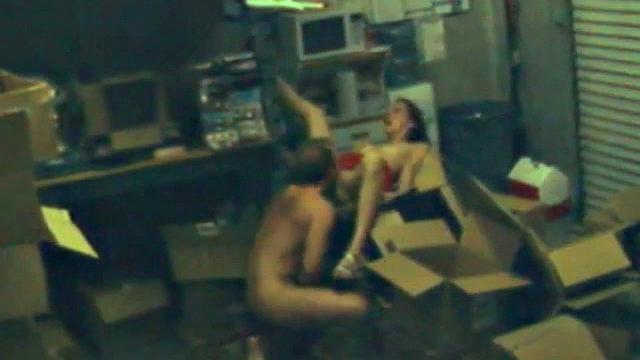 Cheating office worker fucks on spy cam footage