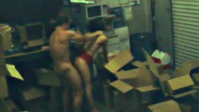 Cheating office worker fucks on spy cam footage