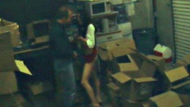 Cheating office worker fucks on spy cam footage