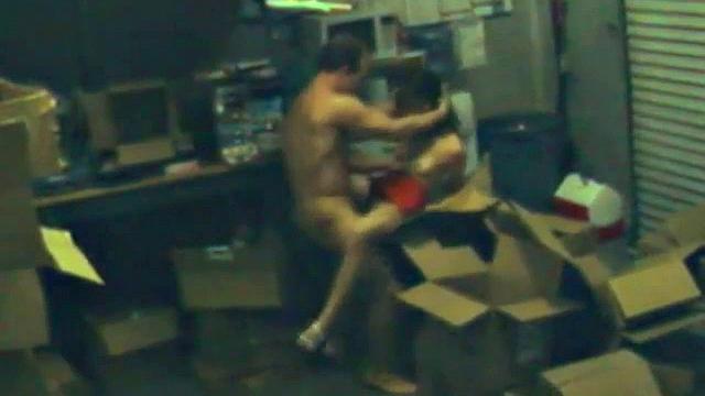 Cheating office worker fucks on spy cam footage