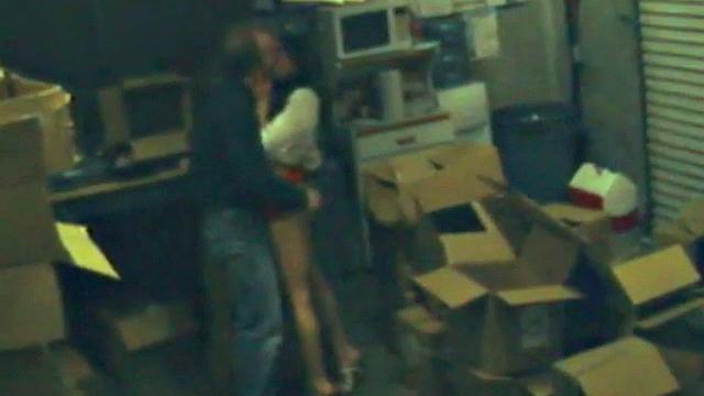 Cheating office worker fucks on spy cam footage