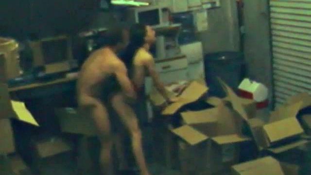 Cheating office worker fucks on spy cam footage
