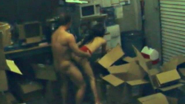 Cheating office worker fucks on spy cam footage