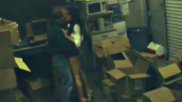 Cheating office worker fucks on spy cam footage