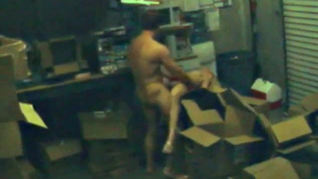 Cheating office worker fucks on spy cam footage