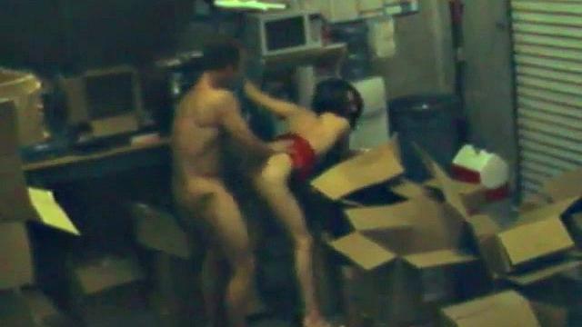 Cheating office worker fucks on spy cam footage