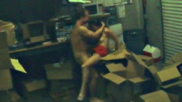 Cheating office worker fucks on spy cam footage