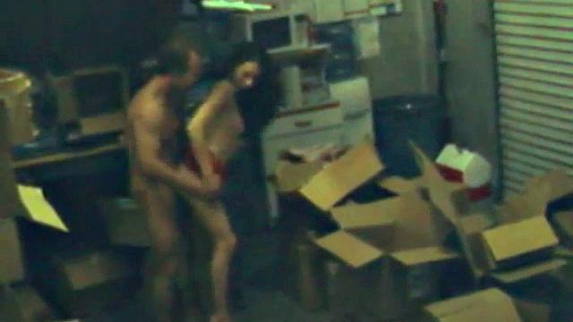 Cheating office worker fucks on spy cam footage