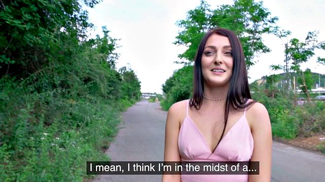 Brunette gets fucked in public park and gives blowjob after