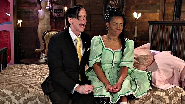 Naughty Brown-haired cosplayer gets fingered and BDSM-fucked in class