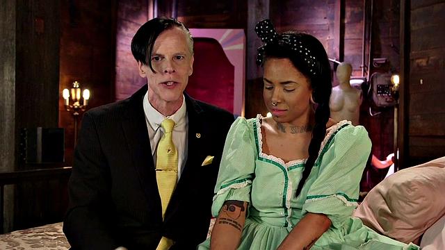 Naughty Brown-haired cosplayer gets fingered and BDSM-fucked in class