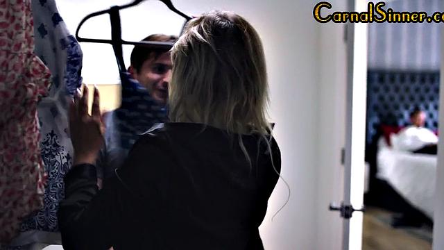 Alternative sinner with facial piercing riding cock in cowgirl