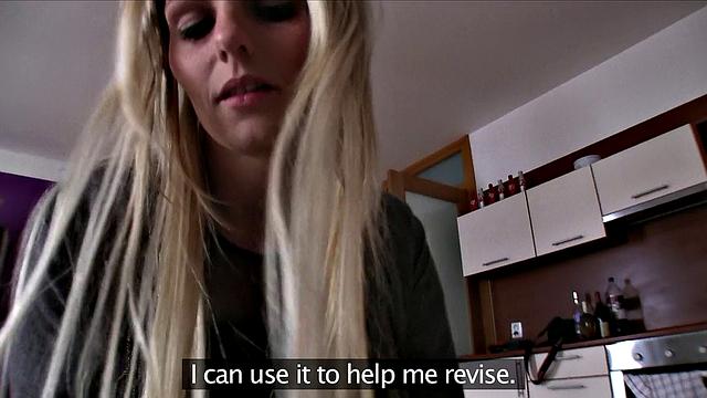 English Lesson Turns Into A Good Time For Busty Blonde