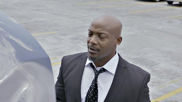 Black couple has wild standing sex with a big dicked standing man