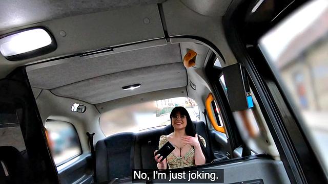 Teasing babe pounded in taxi after sucking cock