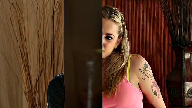 Lesbian babes tribbing and grinding before rubbing pussy